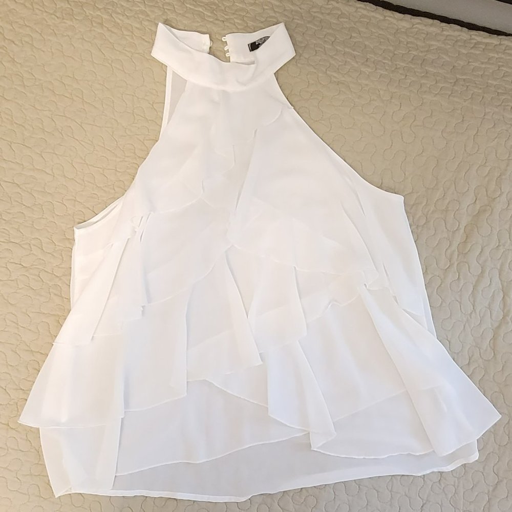 White Ruffle Shirt